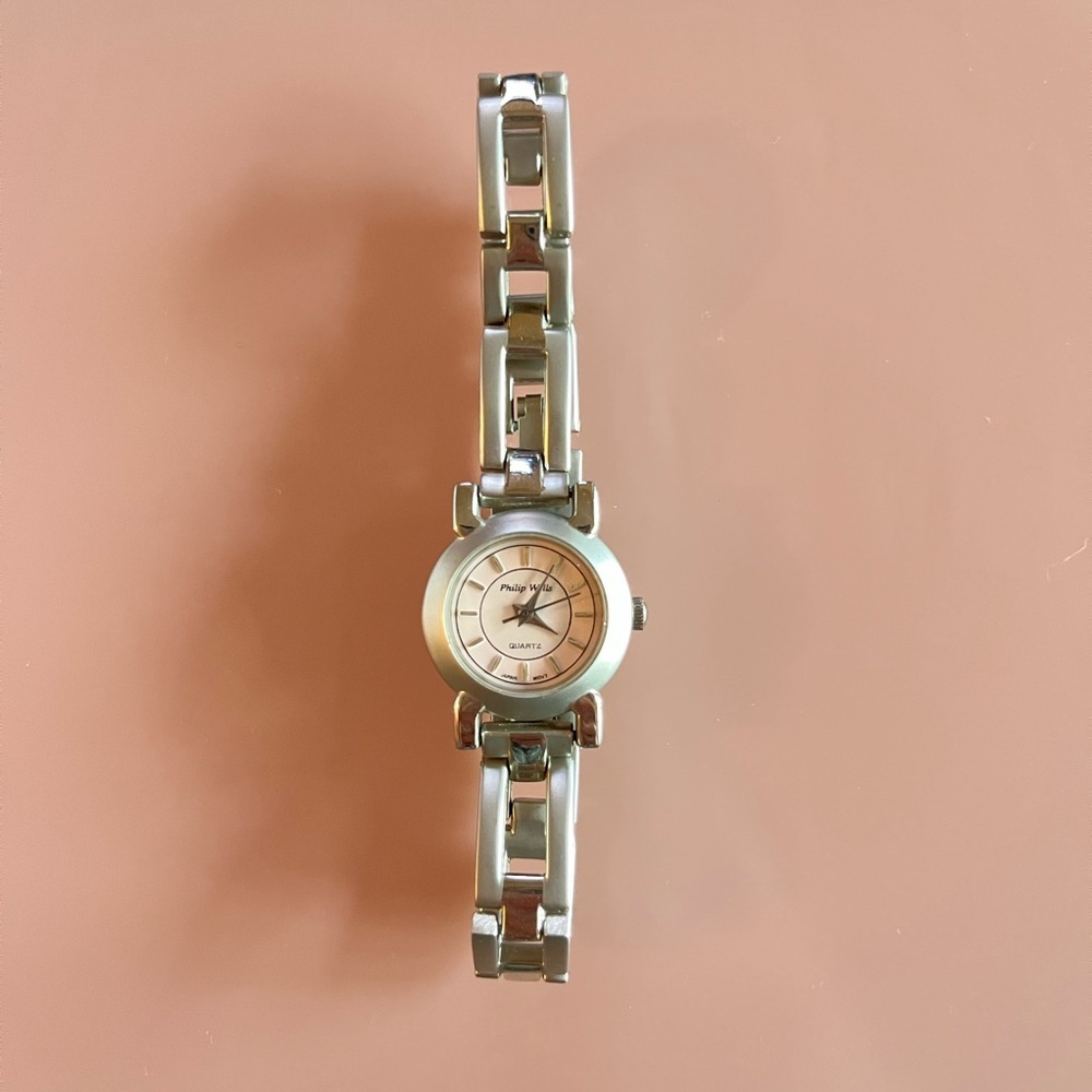 Womens/Ladies Philip Wells Quartz Japan Movt Watch in Silver/Pink
